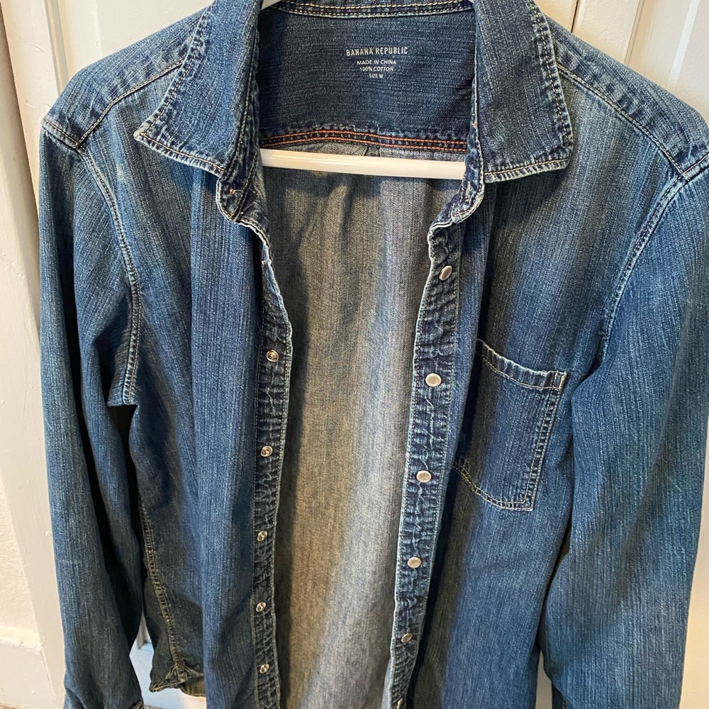 Banana Republic Medium Denim Button-Up